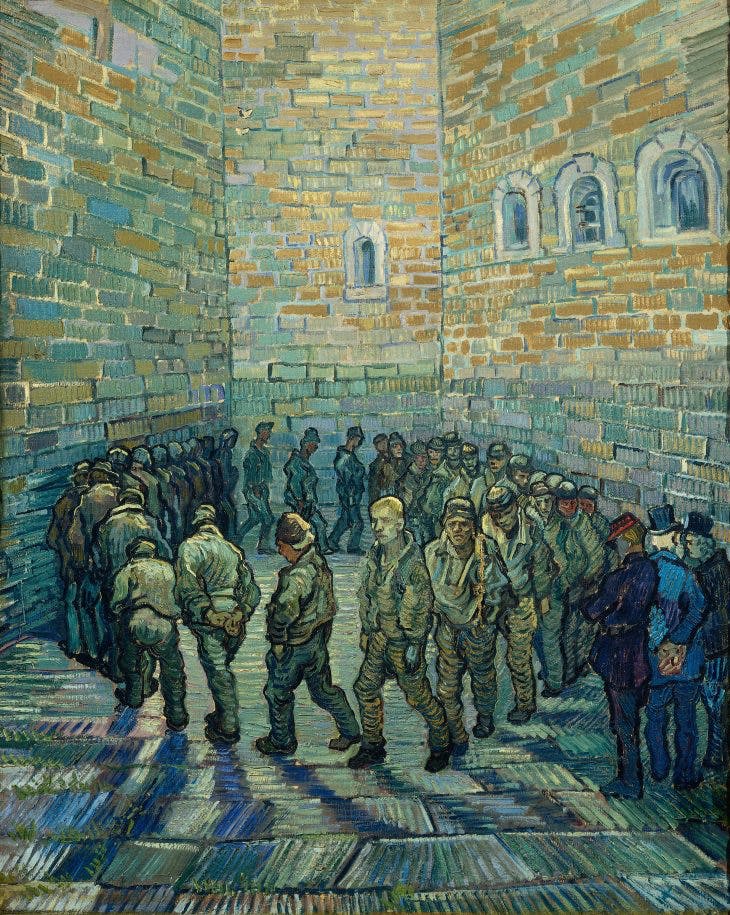 Prisoners' Round (after Gustave Doré) by van Gogh