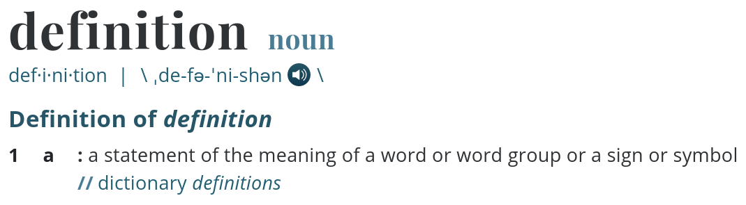 Merriam-Webster's definition of definition